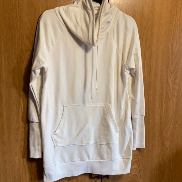 —Large White Cowl Neck Sweater with Pocket - Picture 1 of 4